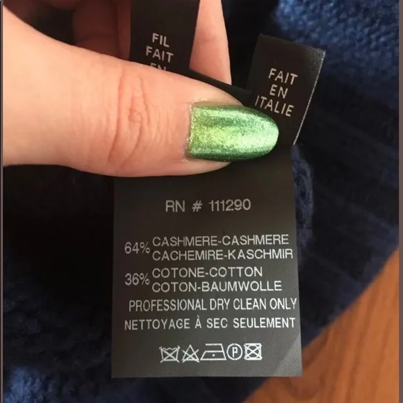 Derek Lam Cashmere blend Navy Knit Pullover MSRP $1599